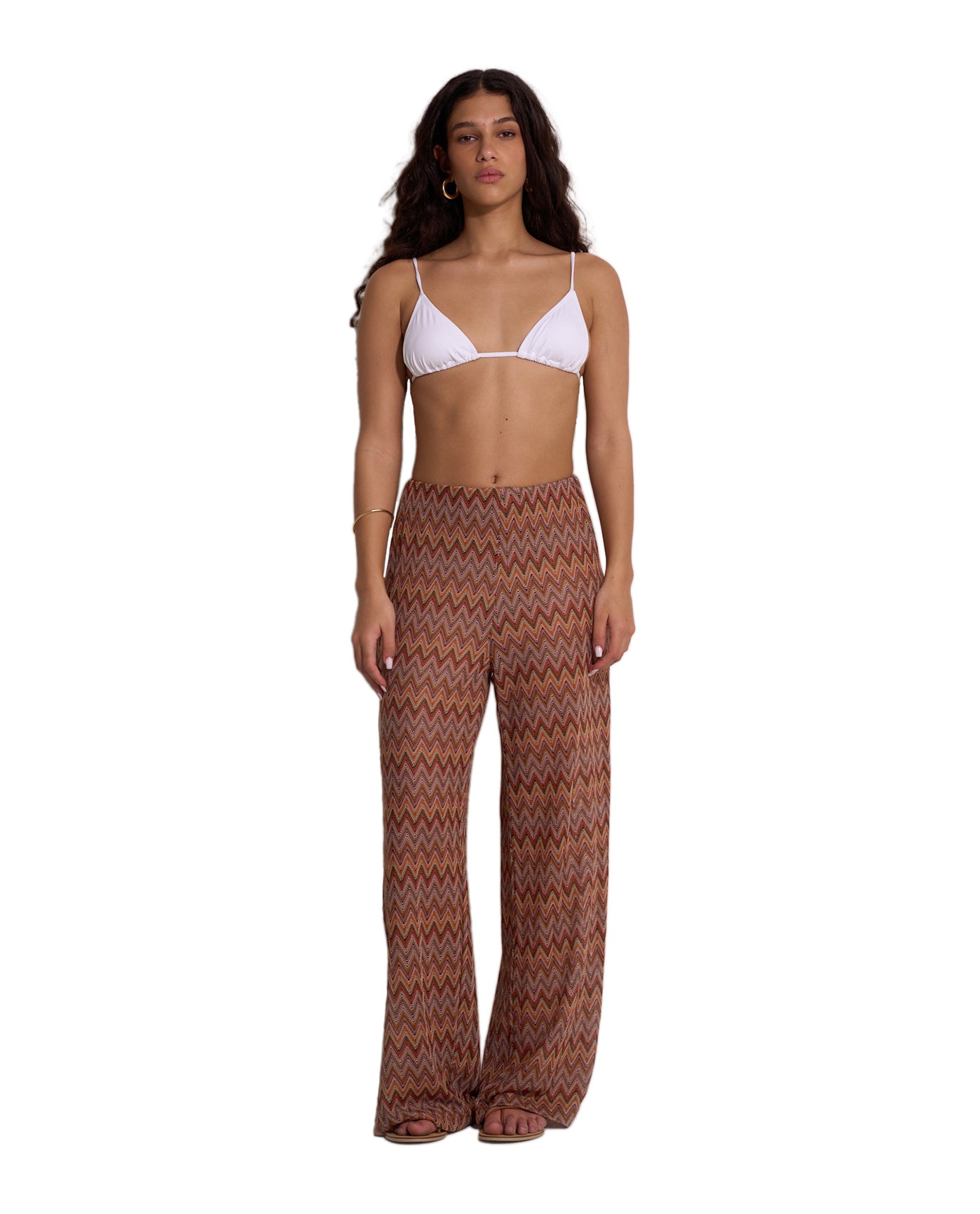 Desert Mirage High Waist Wide Leg Beach Pants | Desert-Brown