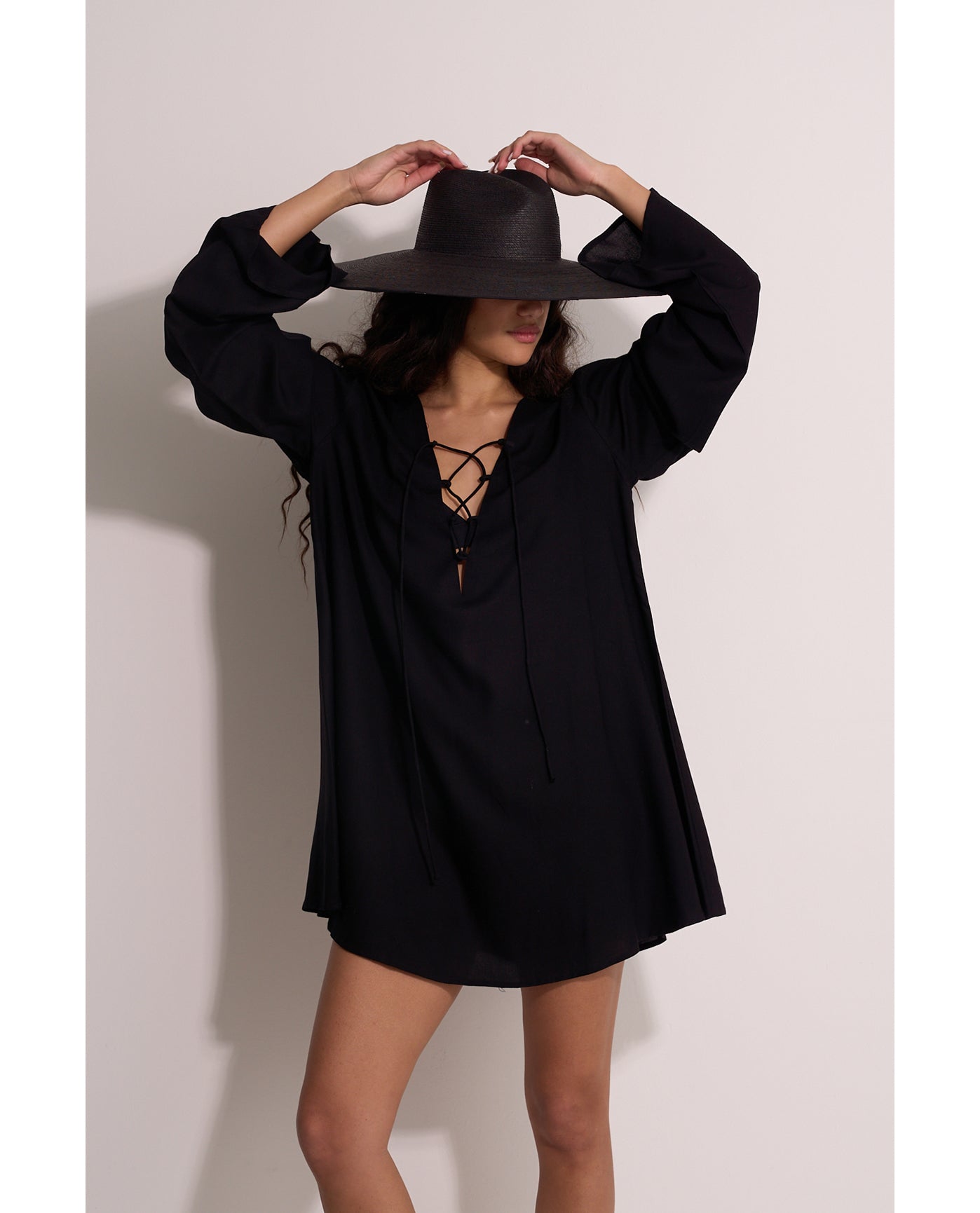 Mist & Sand Mini Dress Cover-Up | Black
