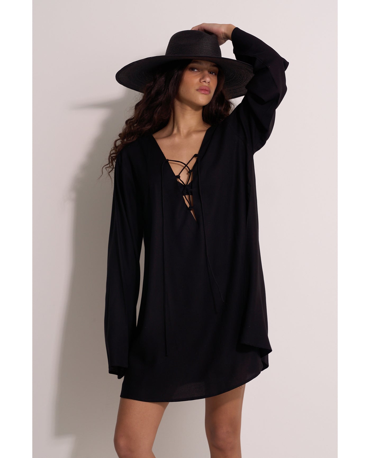 Mist & Sand Mini Dress Cover-Up | Black
