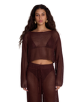 Anna Two Crochet Long Sleeve Beach Top