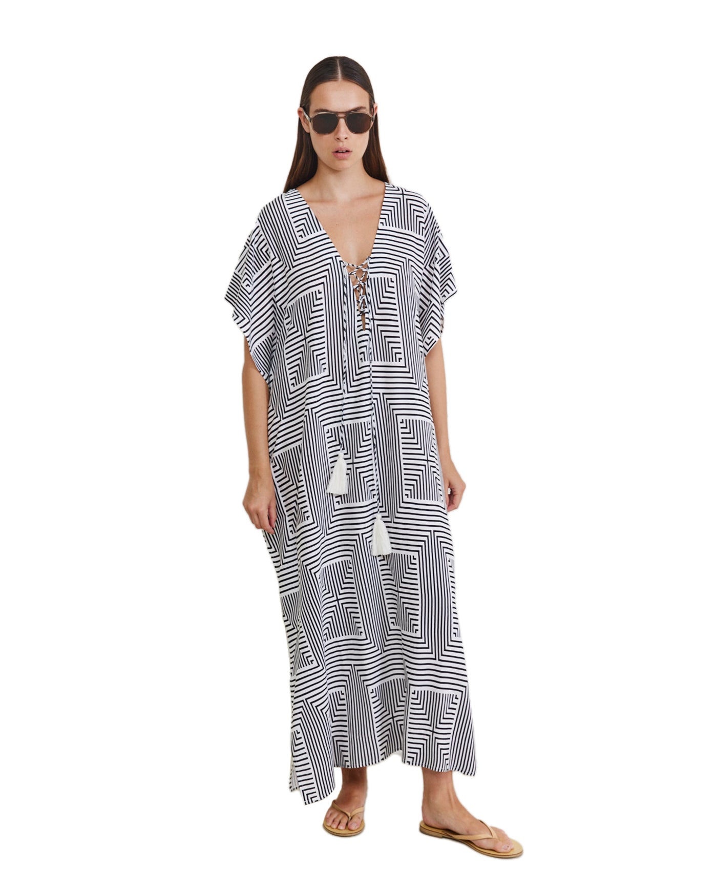 Liora Kaftan Cover-Up | liora-black-white