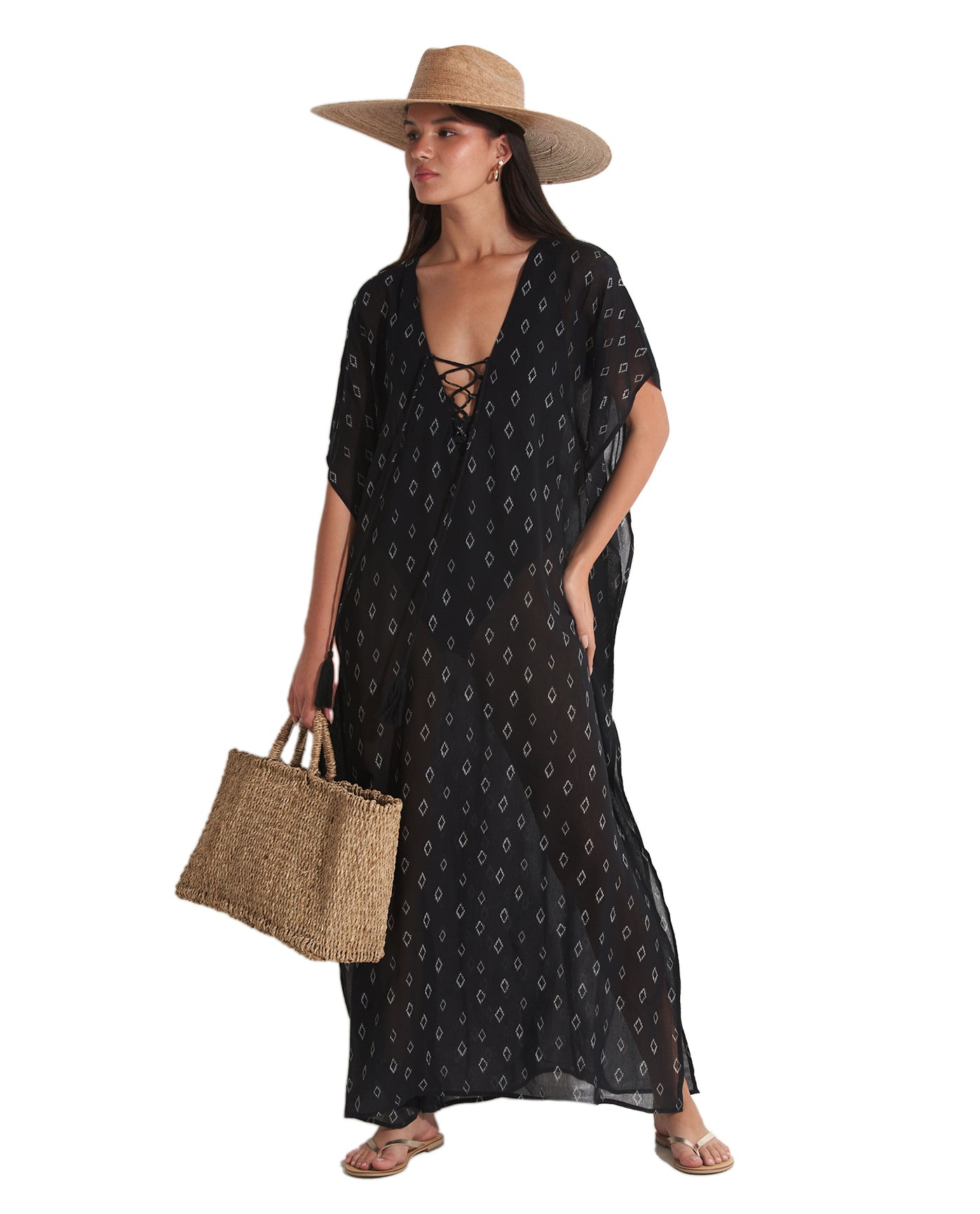 Avela Kaftan Cover-Up | avela-black-cream