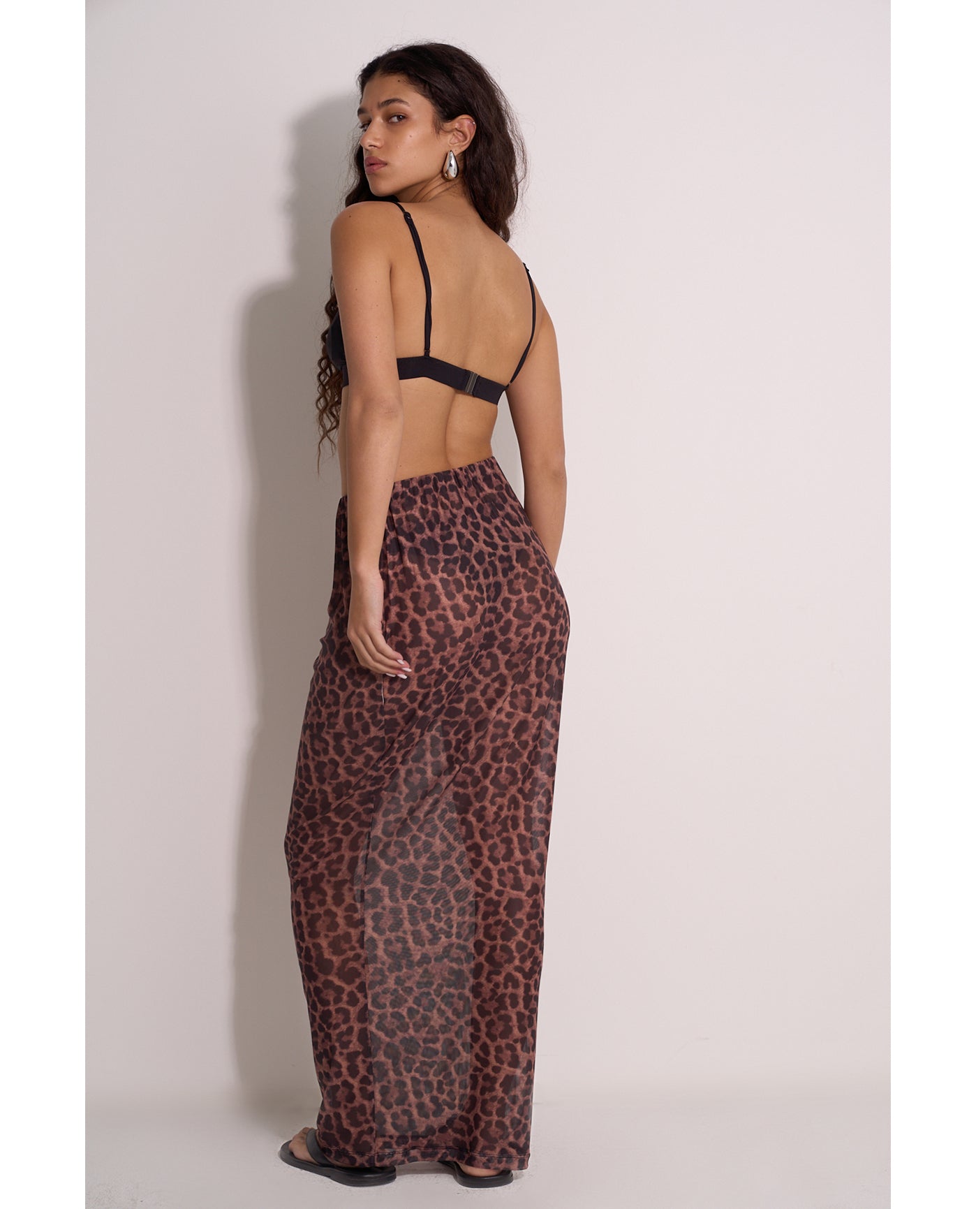 Wild Mesh High Waist Skirt Cover-Up | Leopard