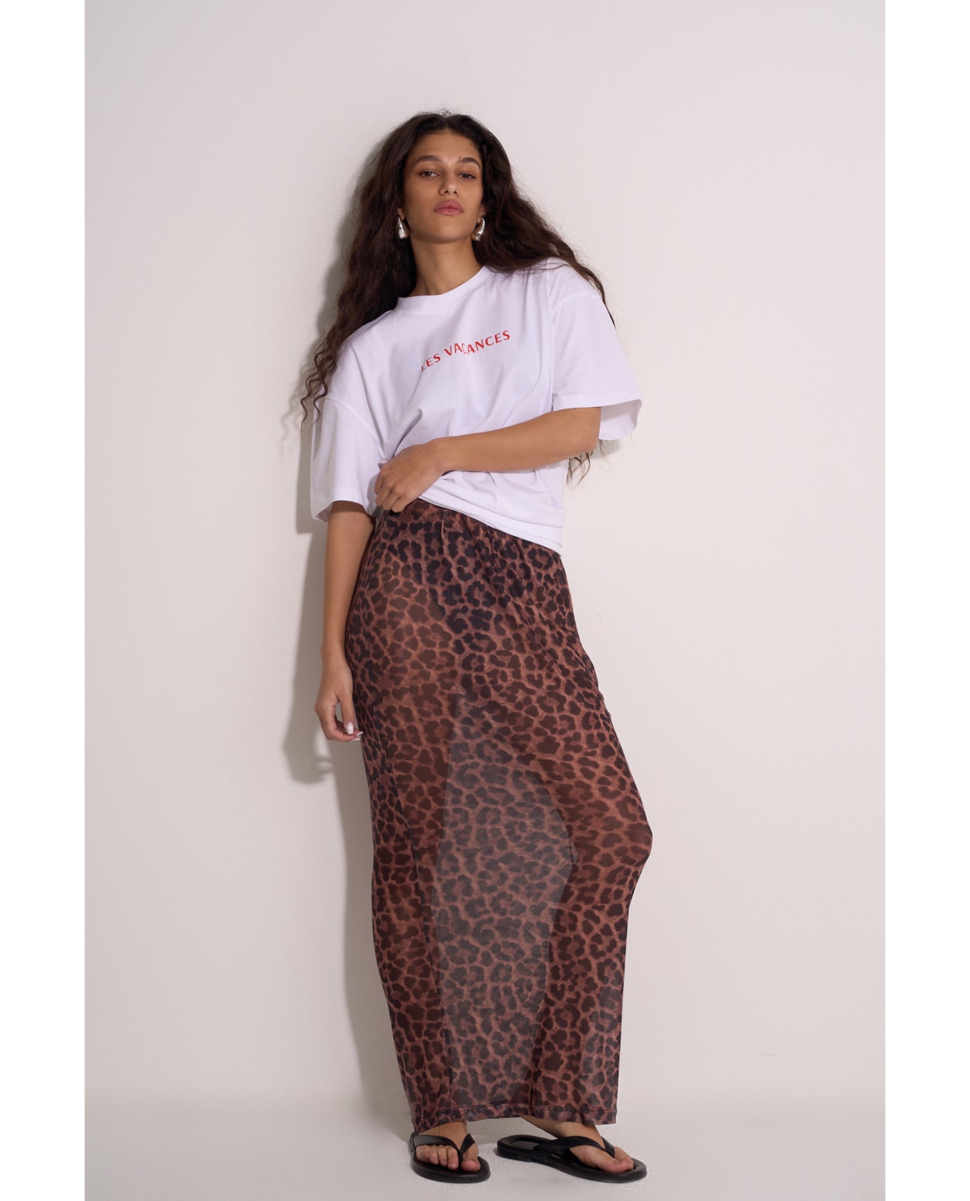 Wild Mesh High Waist Skirt Cover-Up | Leopard