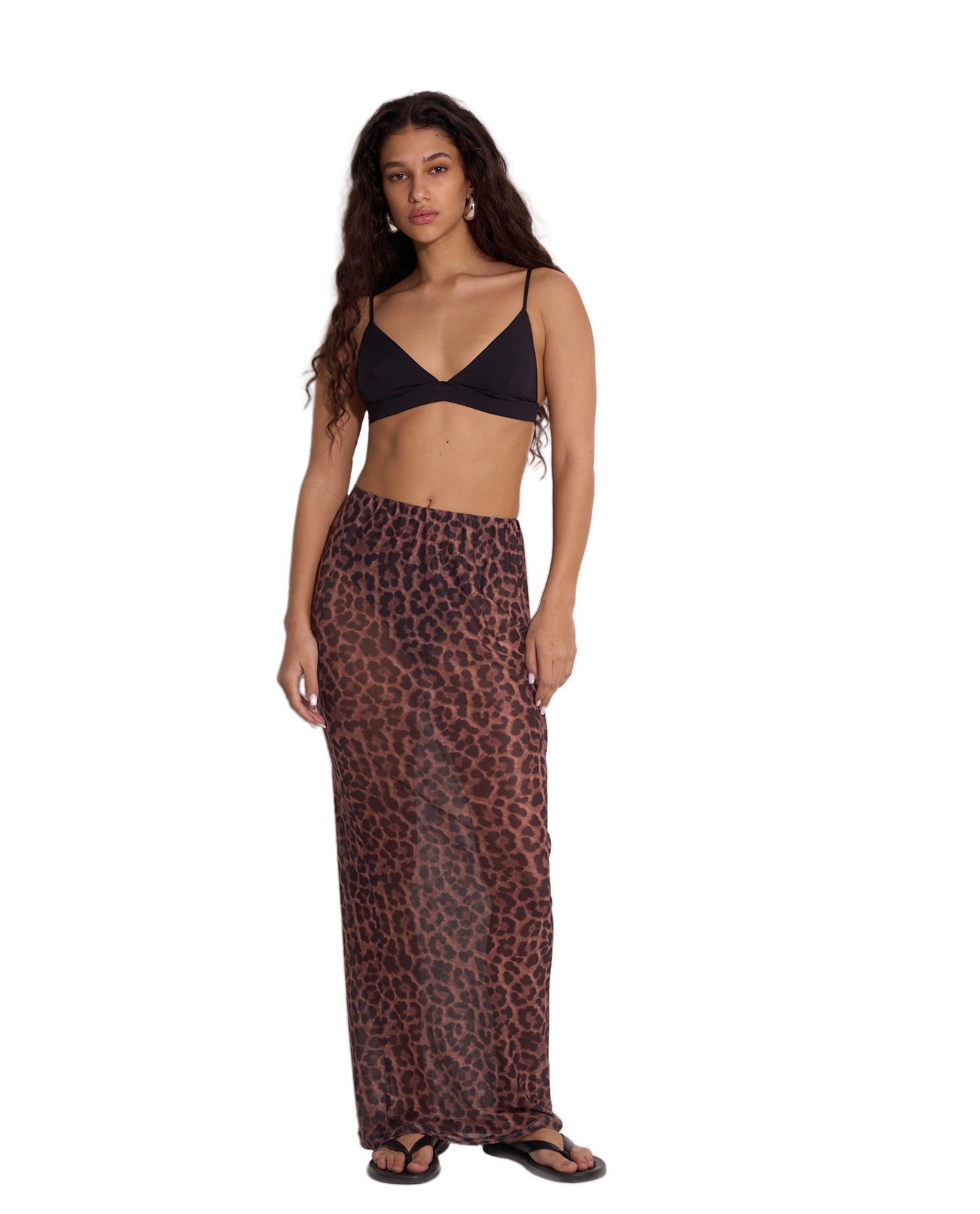 Wild Mesh High Waist Skirt Cover-Up | Leopard
