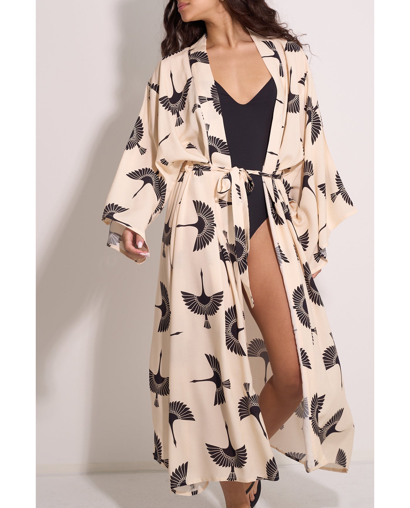 Soar & Shore Robe Cover-Up | Soar-Black-Cream
