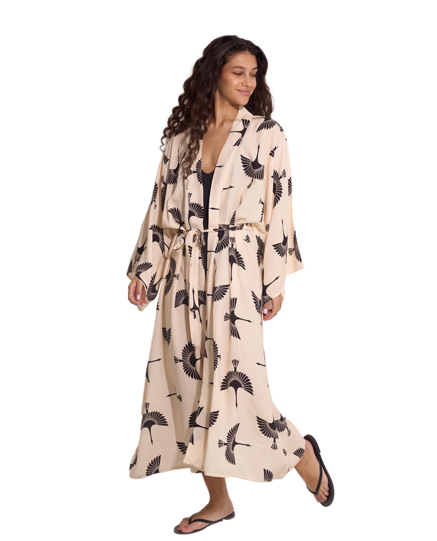 Soar & Shore Robe Cover-Up | Soar-Black-Cream
