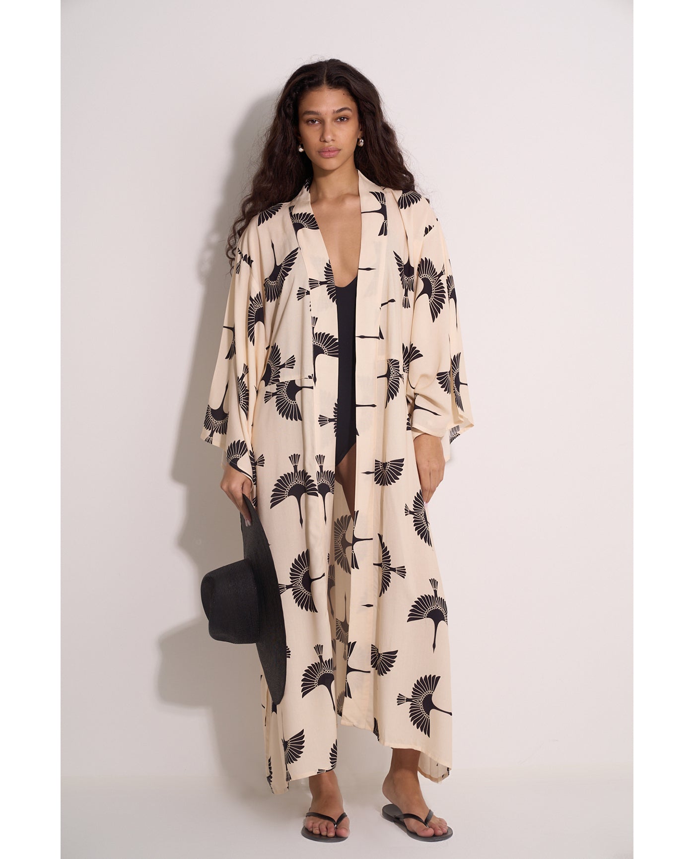 Soar & Shore Robe Cover-Up | Soar-Black-Cream
