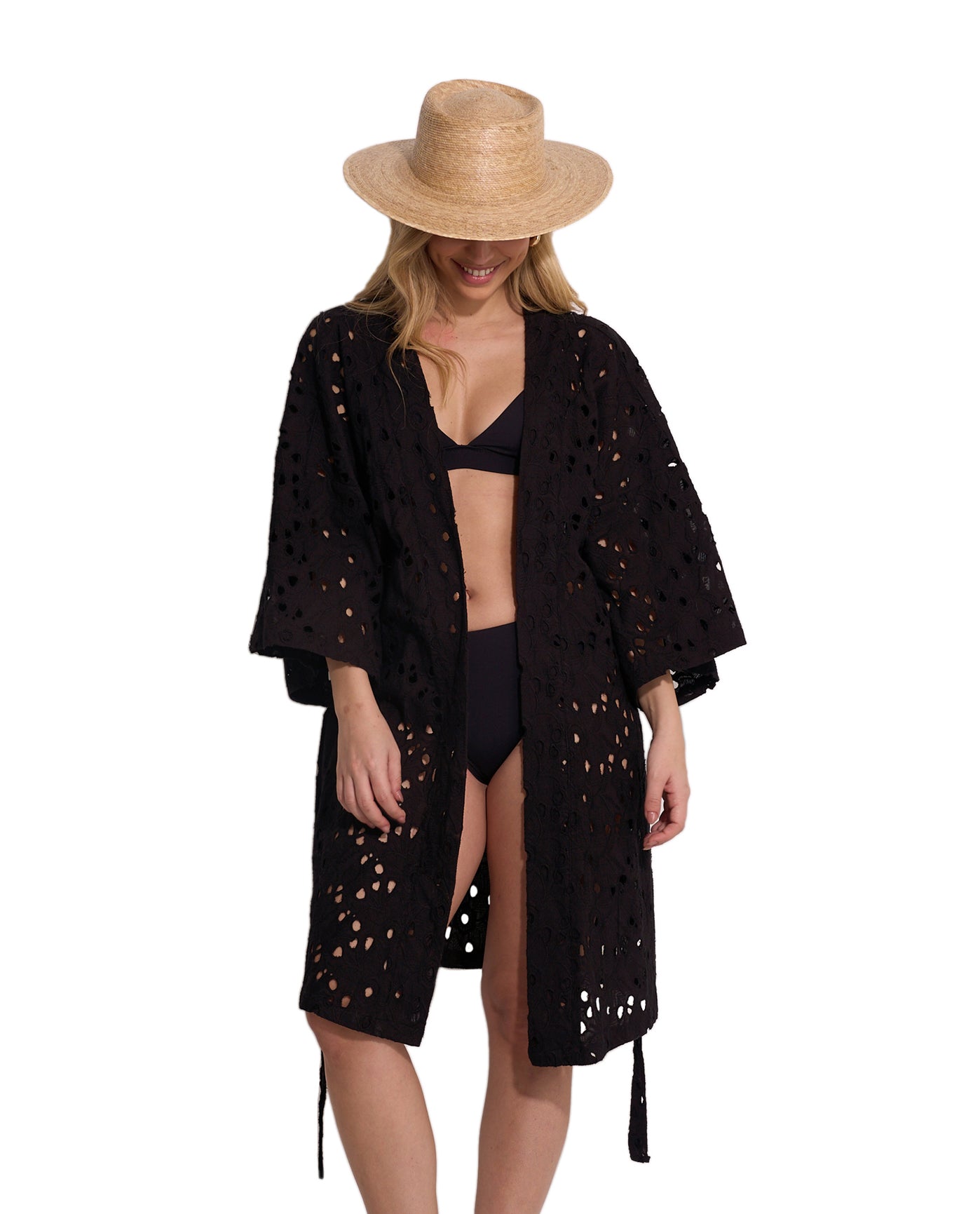 Coastal Lace Robe Cover-Up | Black
