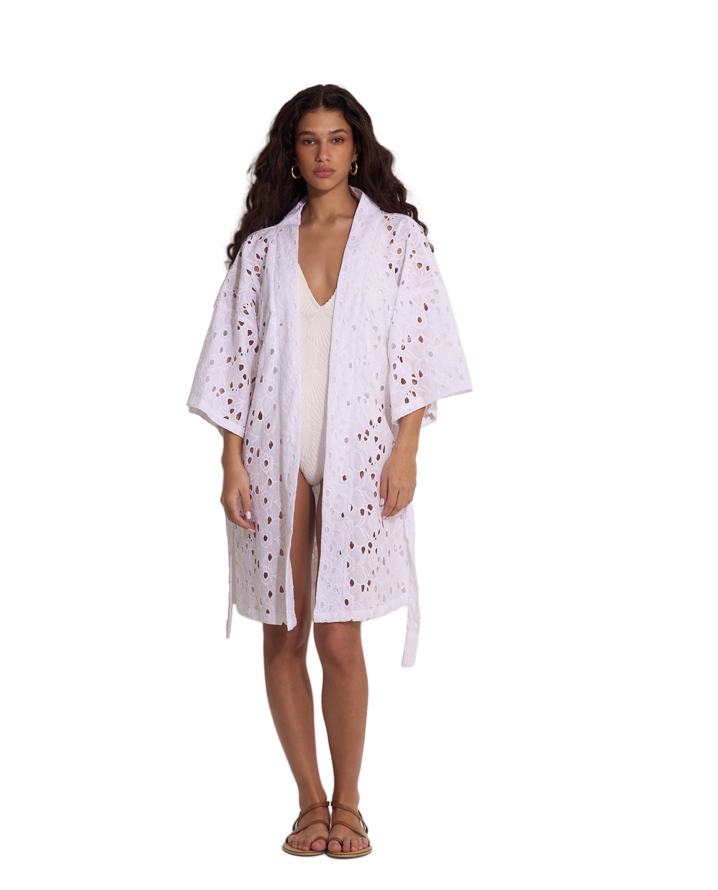 Coastal Lace Robe Cover-Up | White