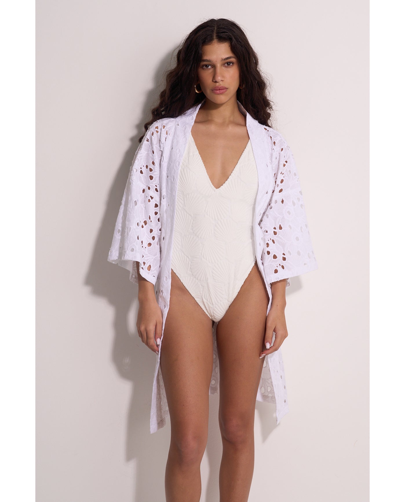 Coastal Lace Robe Cover-Up | White