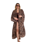 Satin Shore Long Printed Robe Cover-Up
