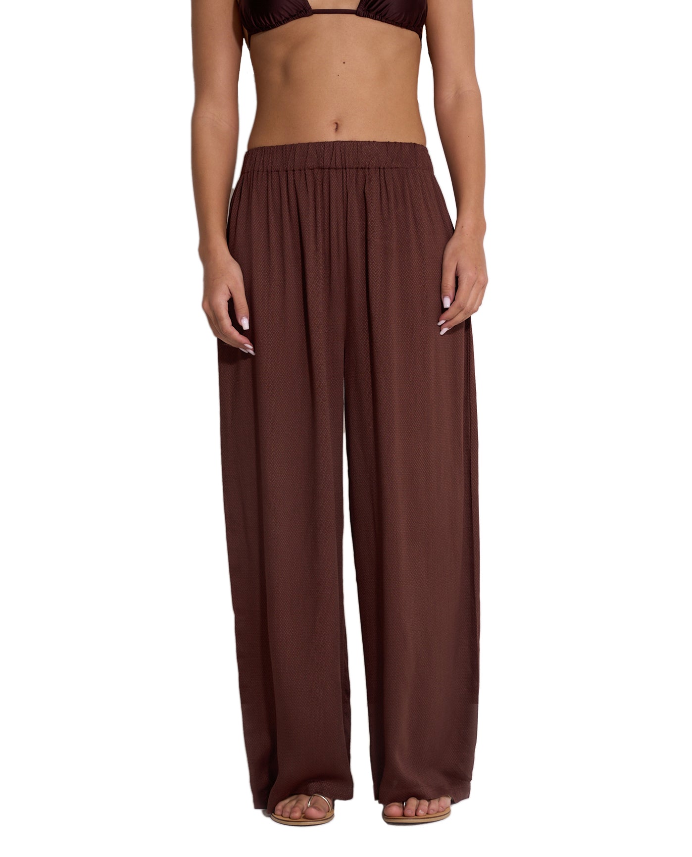 Satin Shore High Waist Beach Pant Cover-Up