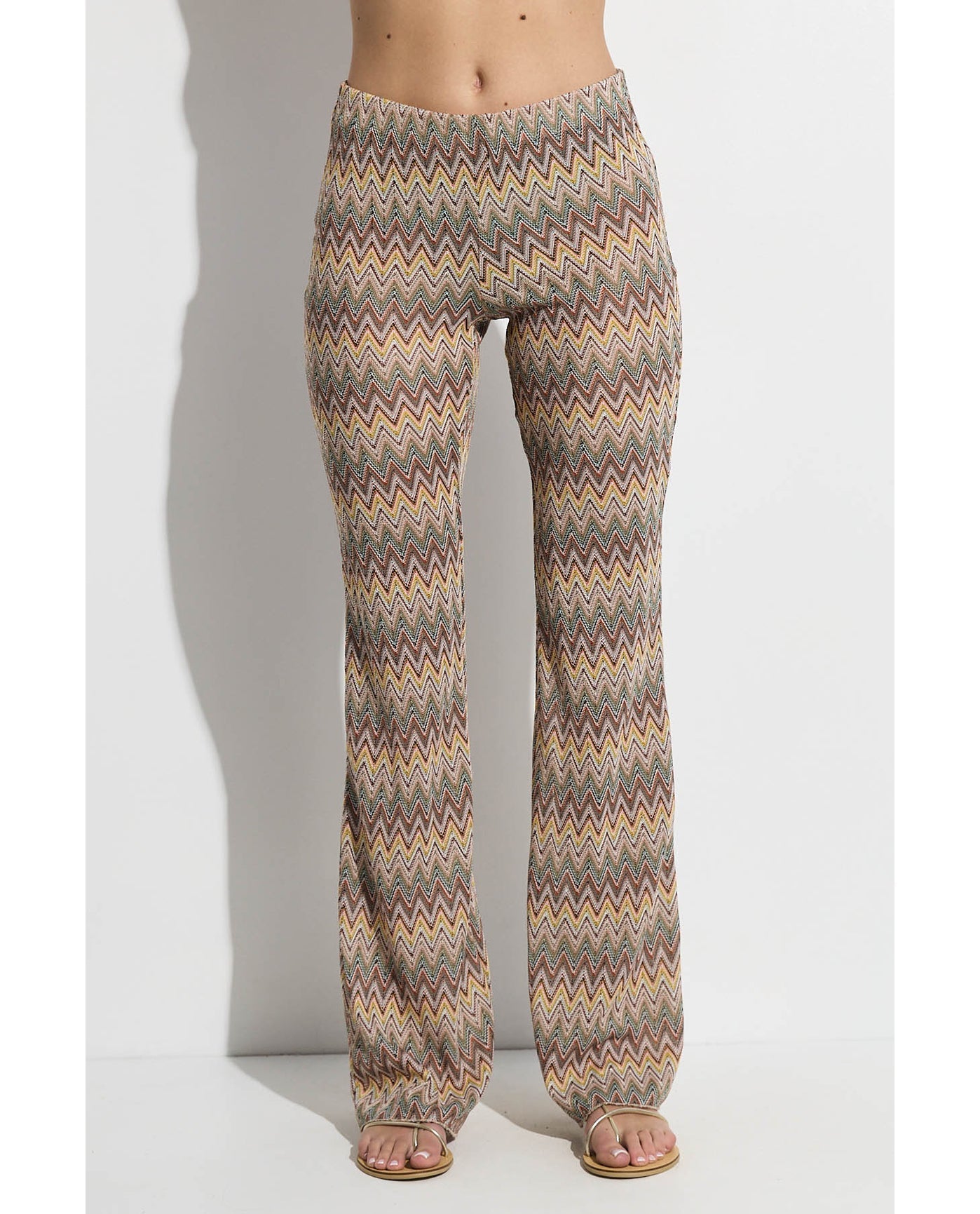 Desert Mirage High Waist Flare Beach Pants | Desert-green