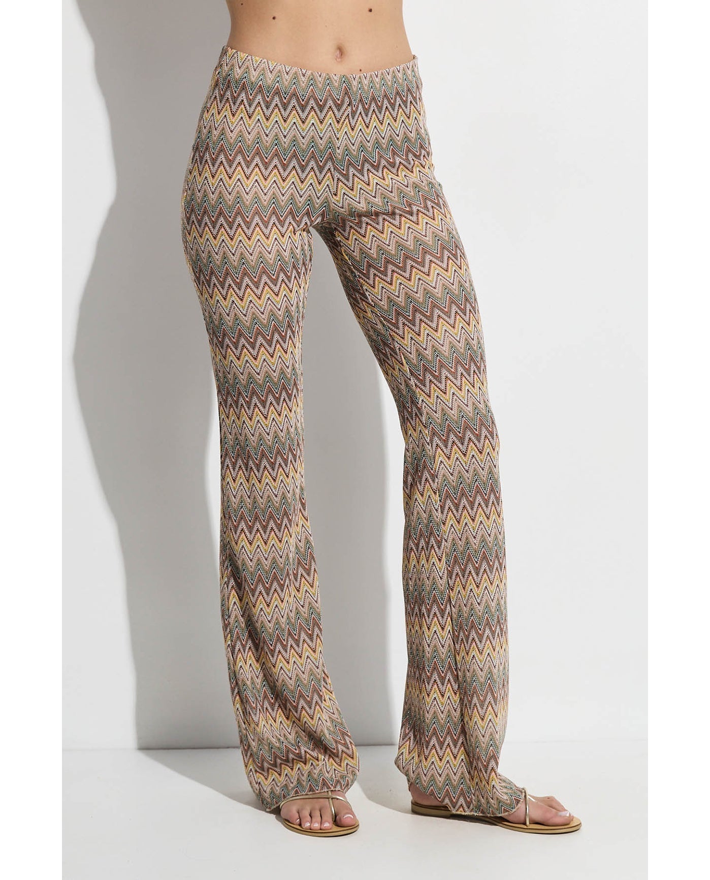 Desert Mirage High Waist Flare Beach Pants | Desert-green