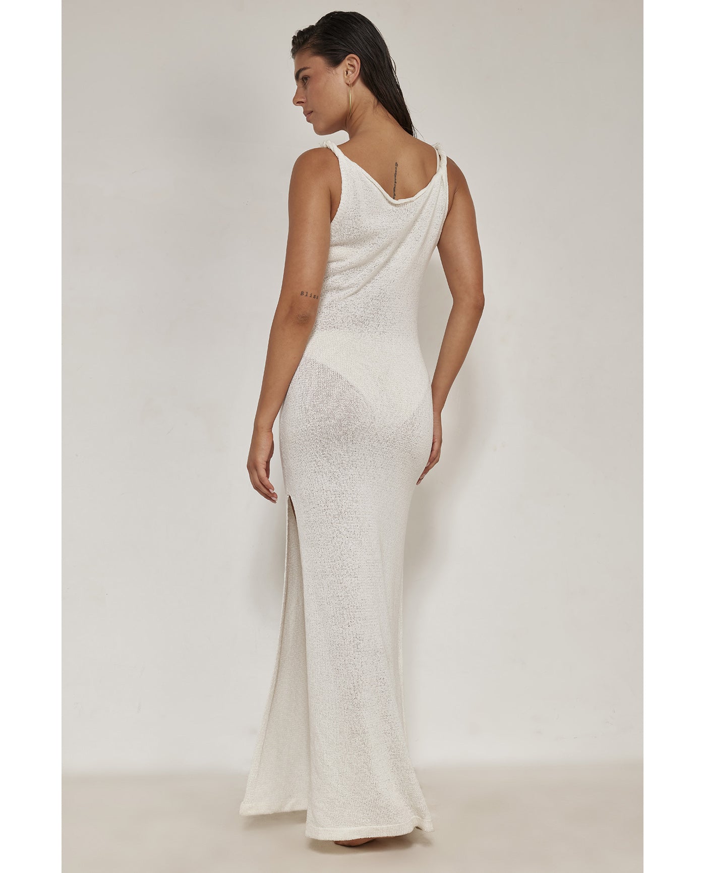 Renne Crochet Off the Shoulder Dress Cover-Up-Off-white