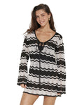 Gali Crochet Mini Dress Cover-Up-Blk/crm