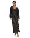 Belinda V-Neck Crochet Dress Cover-Up-Black