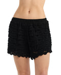 Taylor Crochet Beach Shorts Cover-Up-Black
