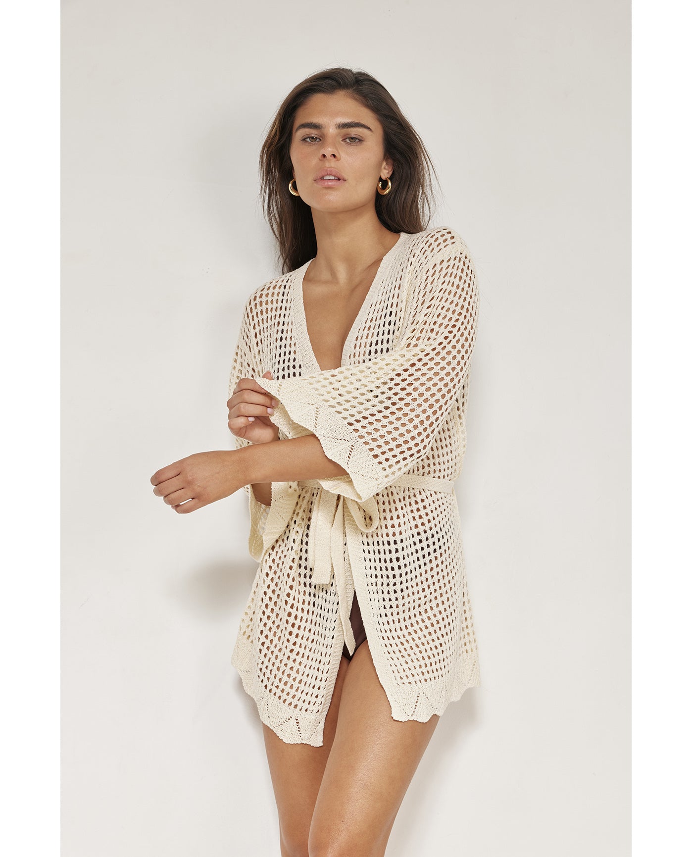 Maribelle Lace Robe Cover-Up-Cream