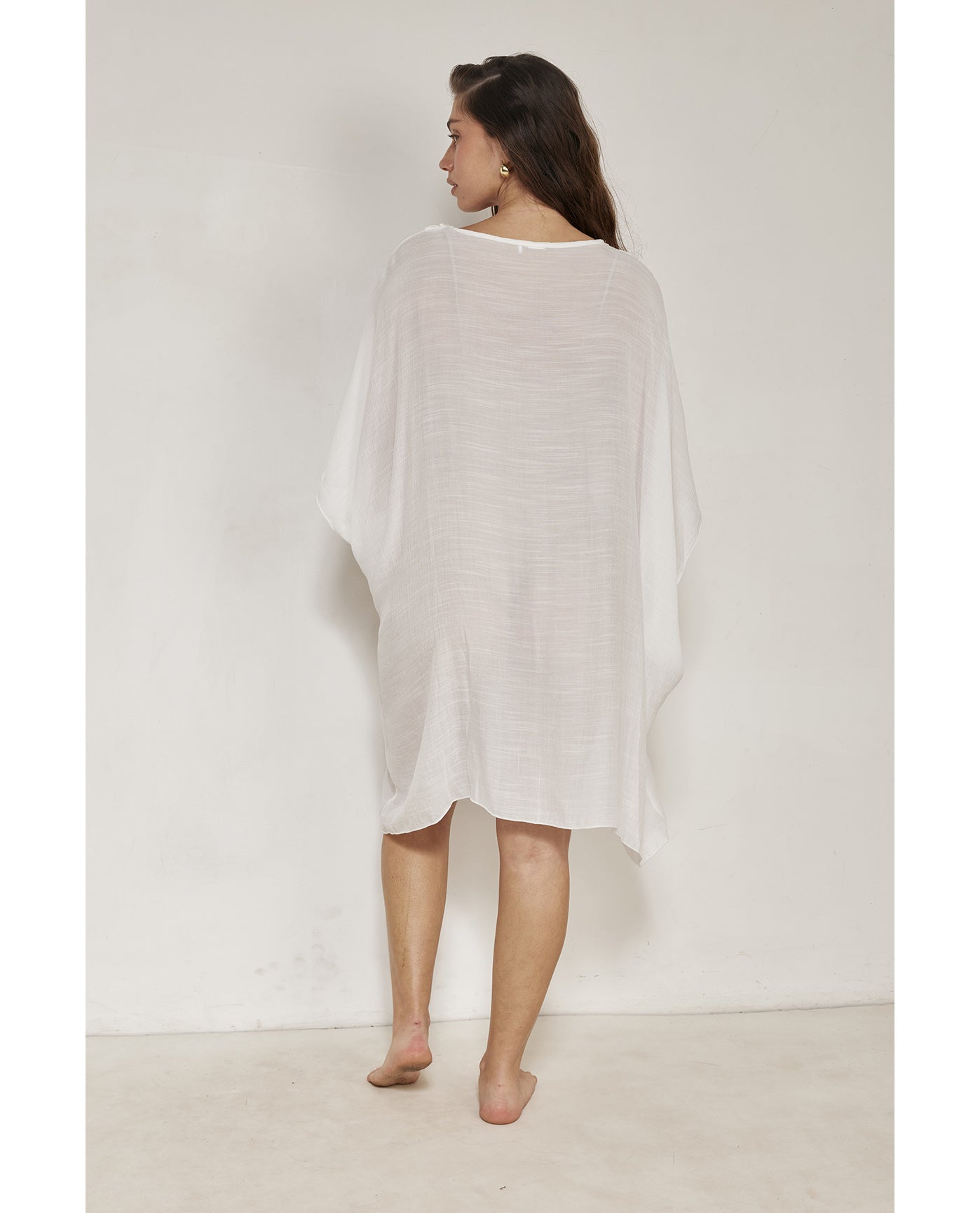 Corfu Short Kaftan Cover-Up-White