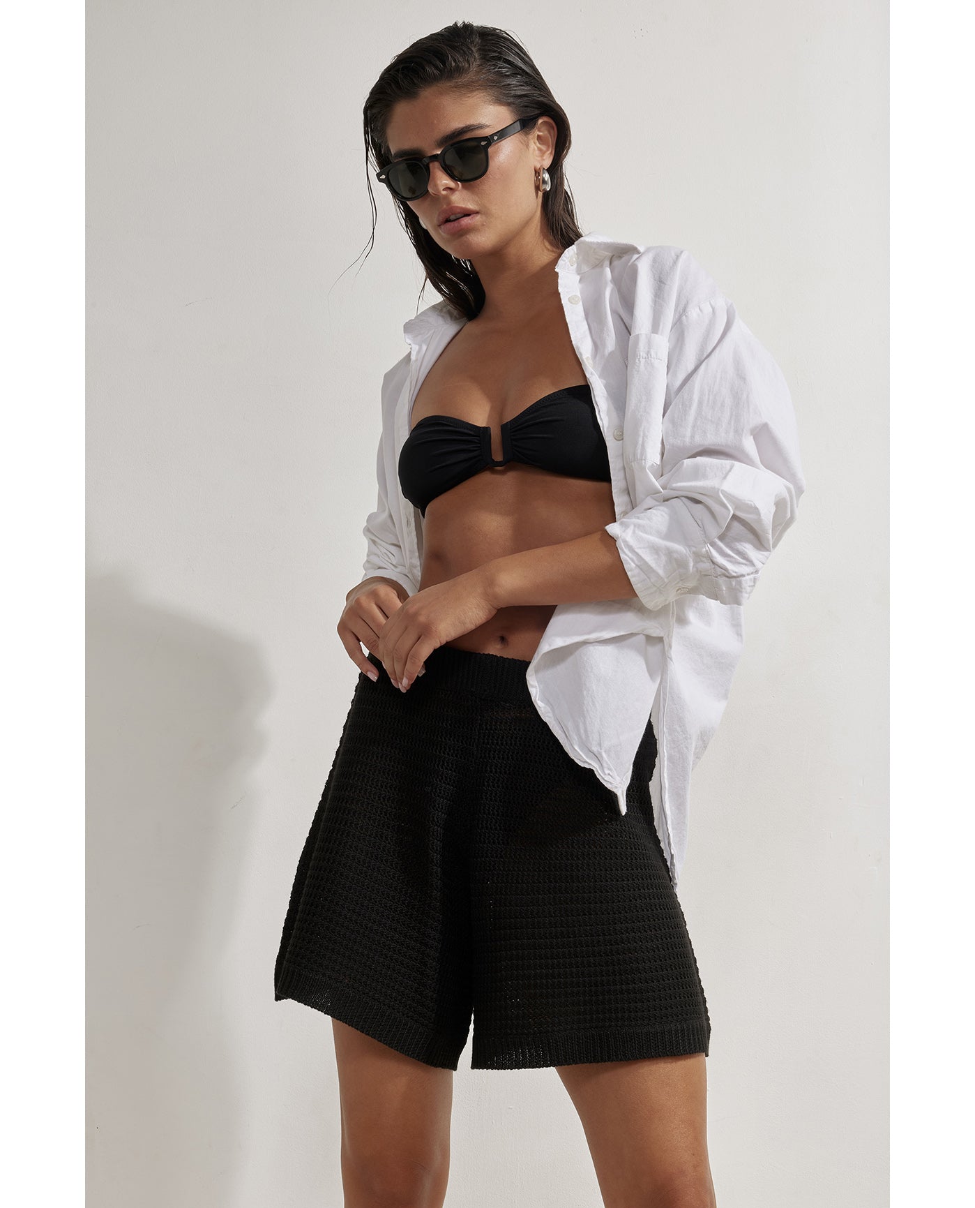 Kiki Beach Shorts Cover-Up-Black