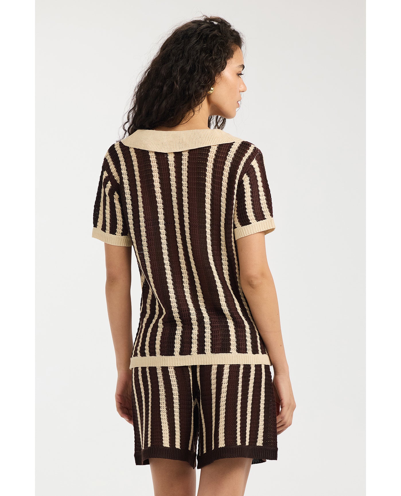 Kiki Beach Shorts Cover-Up-Brown multi