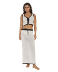 Miches Crochet Skirt Cover-Up Set-Blk/crm