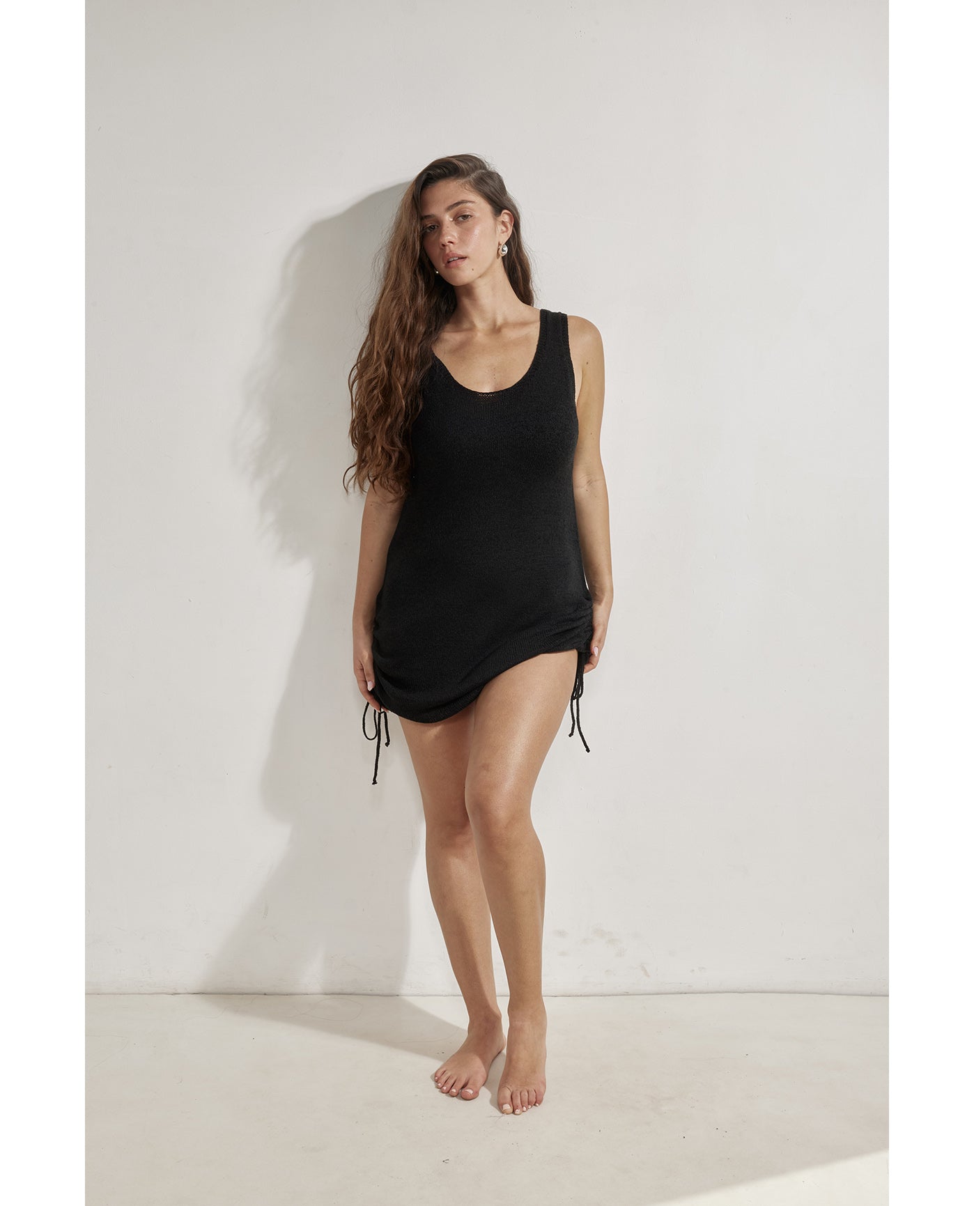 Orchid Sleeveless Crochet Dress Cover-Up-Black