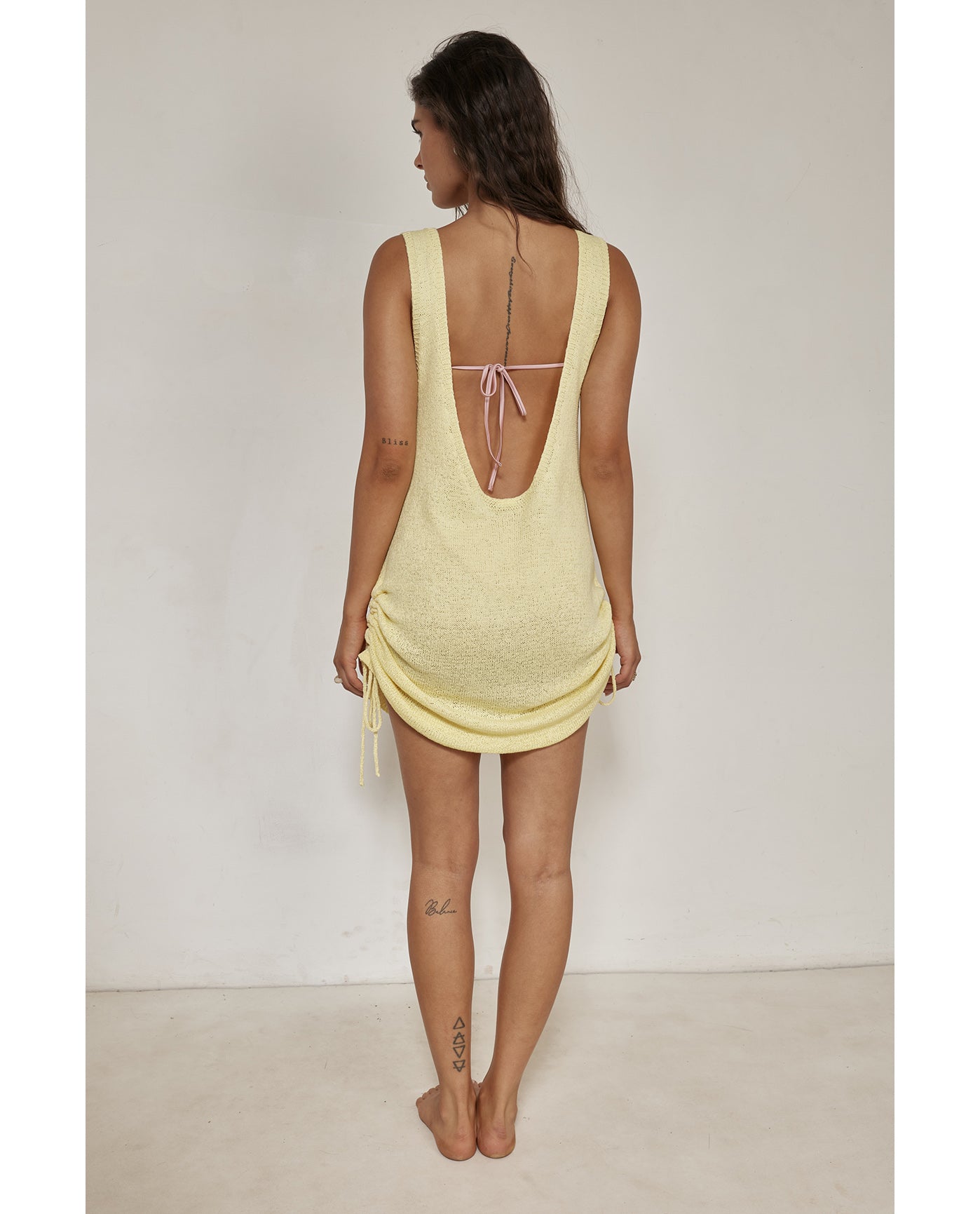 Orchid Sleeveless Crochet Dress Cover-Up-L. yellow