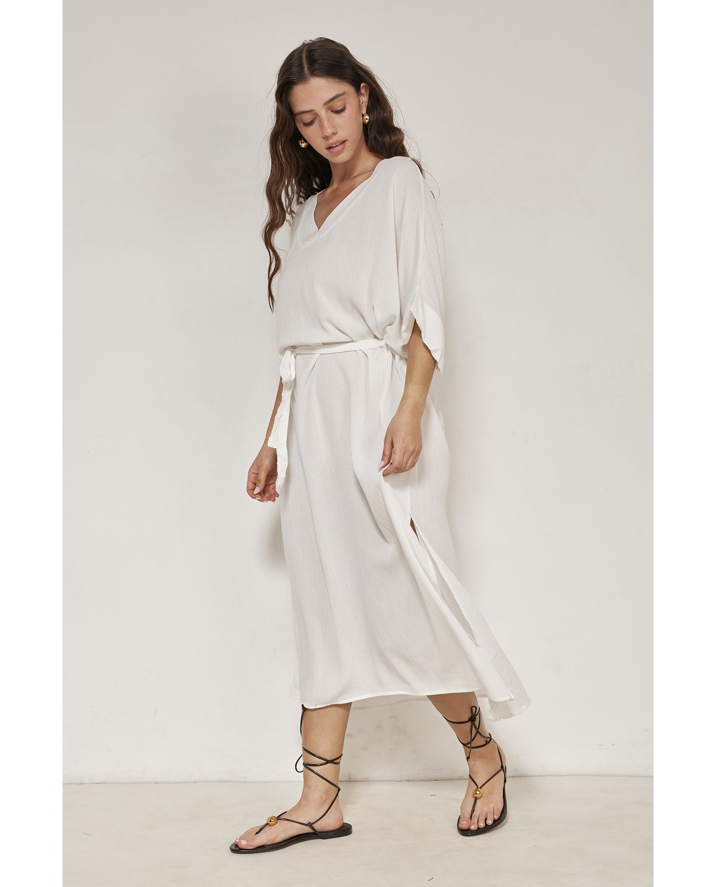 Perfect V-Neck Tunic Cover-Up-White