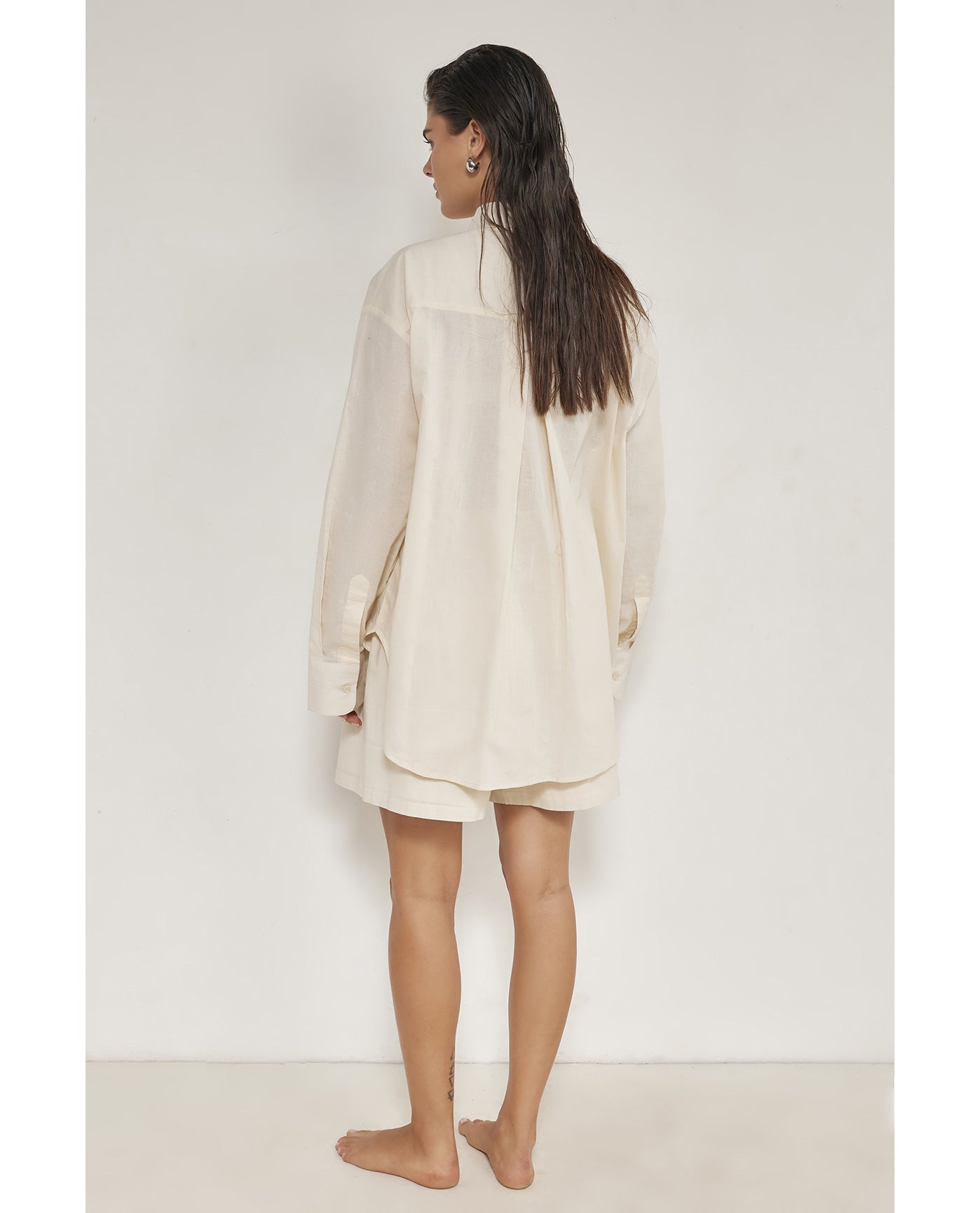 Harper Button Down Top -Beige