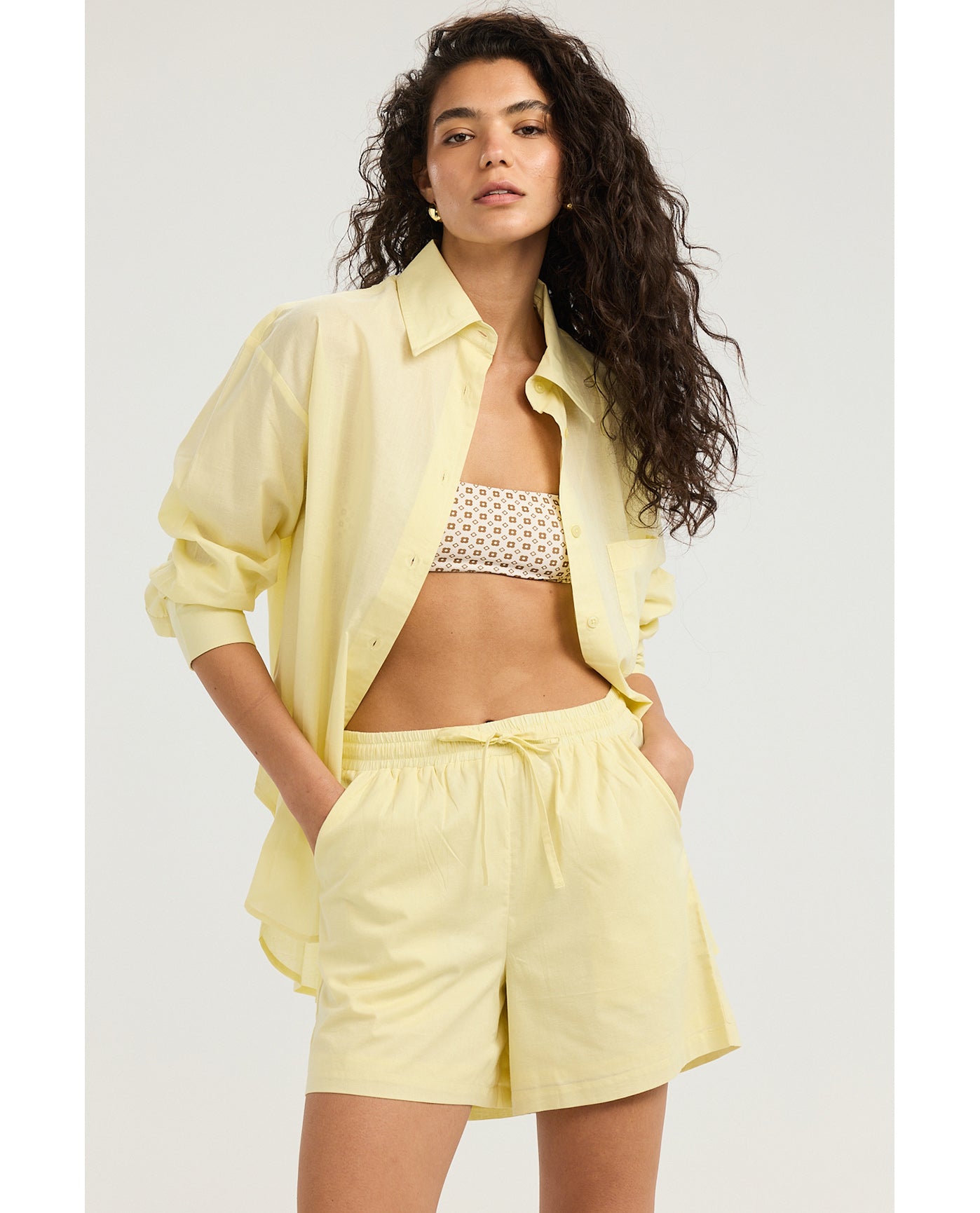 Harper Oversized Shorts -Yellow