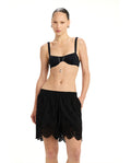 Giselle Guipure Lace Detail Shorts -Black