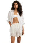 Giselle Guipure Lace Shorts -White