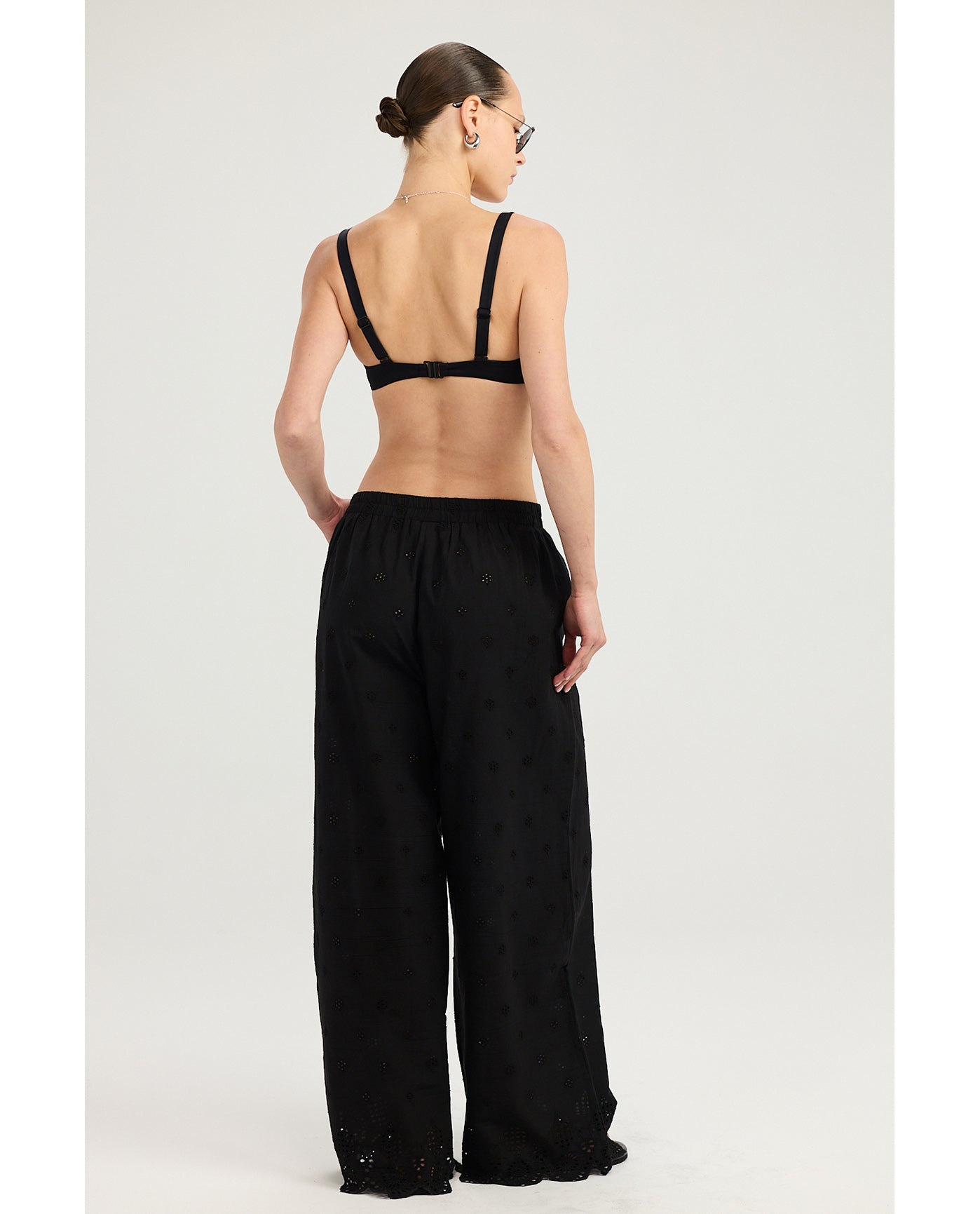 Giselle Guipure Lace Pant -Black