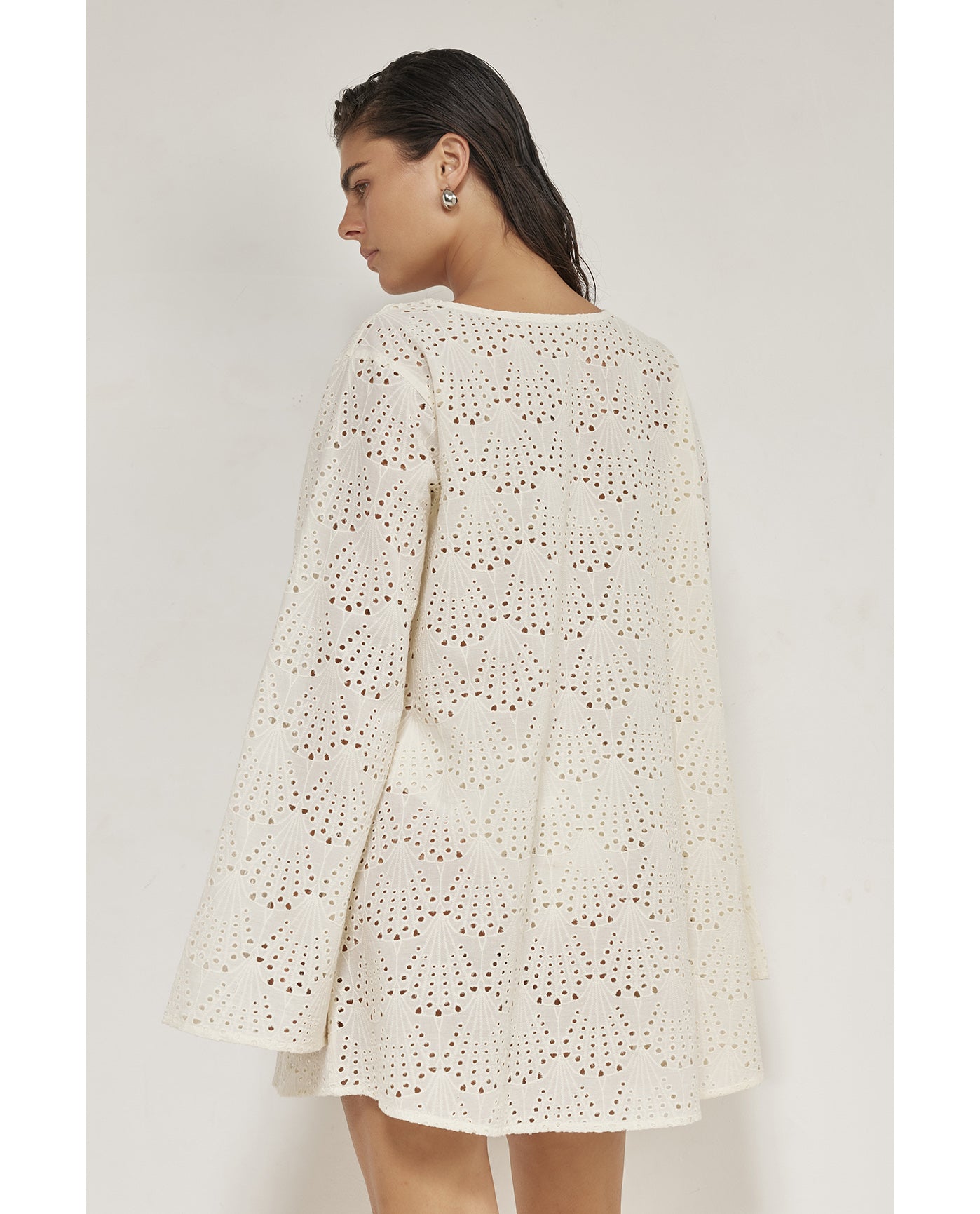 Giselle Guipure Lace Mini Dress Cover-Up -Cream