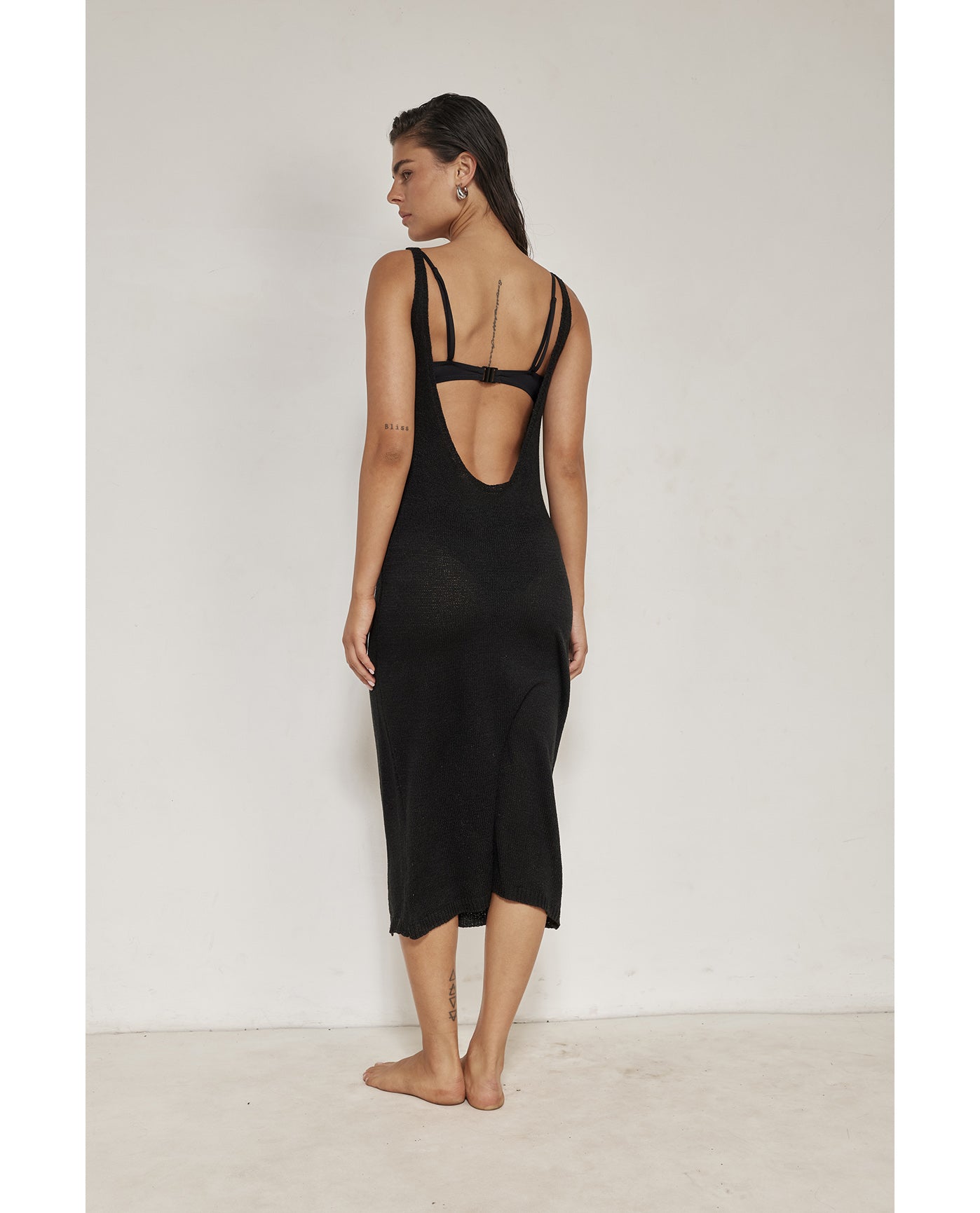 Naama Sleeveless Crochet Dress Cover-Up-Black