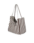 Sabs Stripe Beach Tote-Brown
