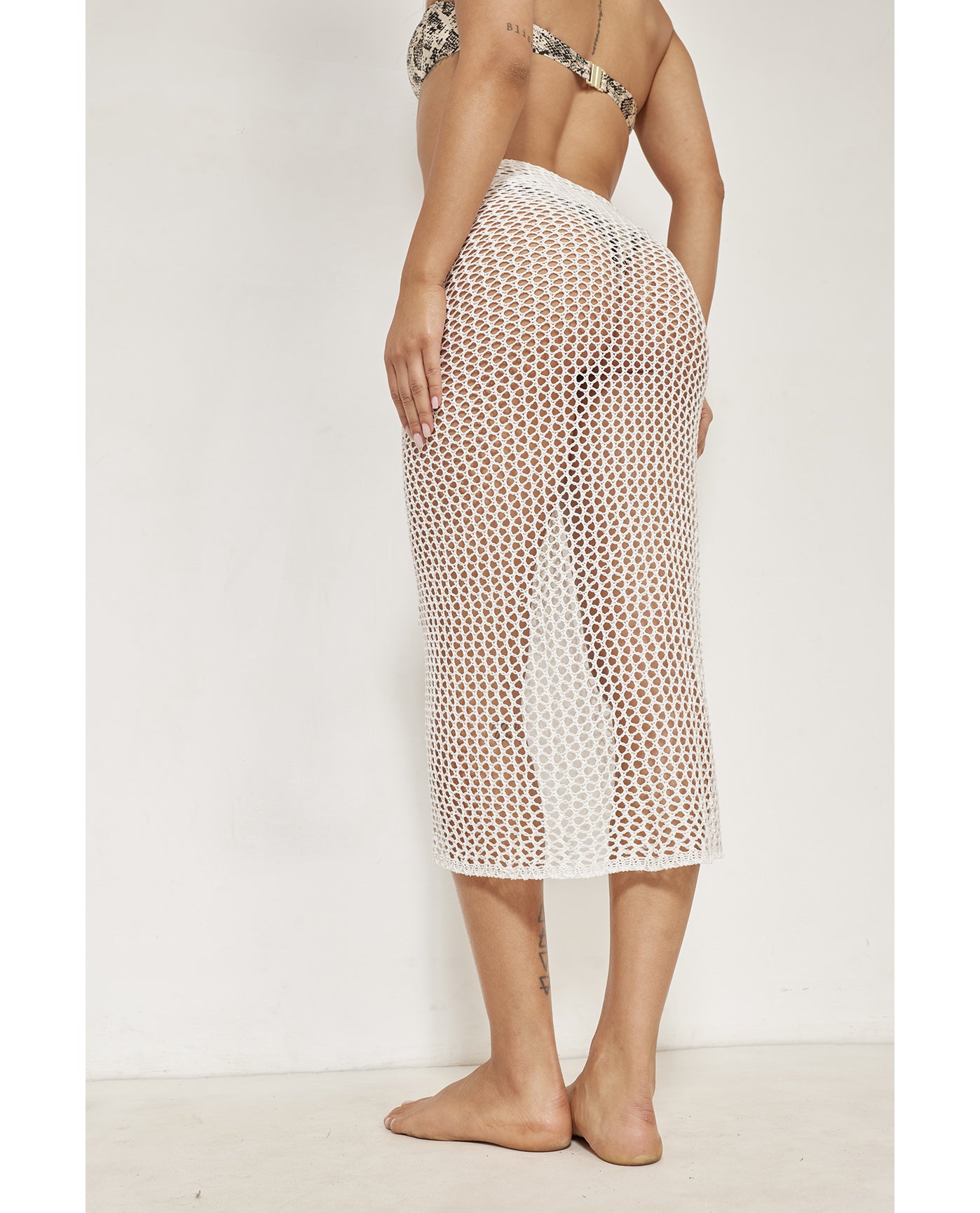 Porto Crochet Pareo Cover-Up-Off-white