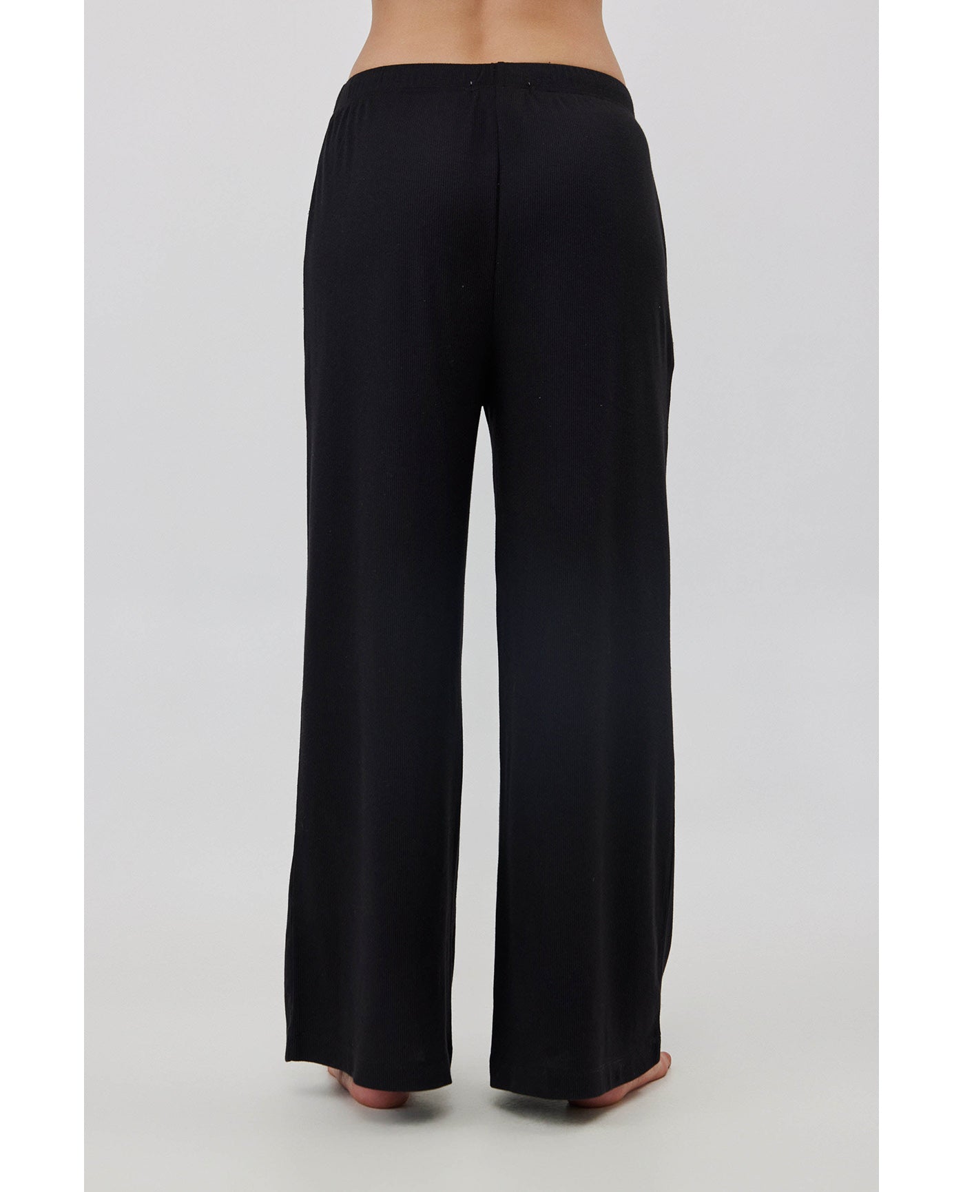 Sandy Days Loungewear Wide Leg Bottoms -Black