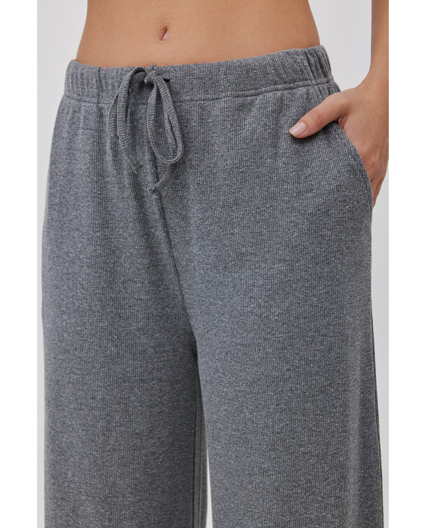 Sandy Days Loungewear Wide Leg Bottoms -Grey