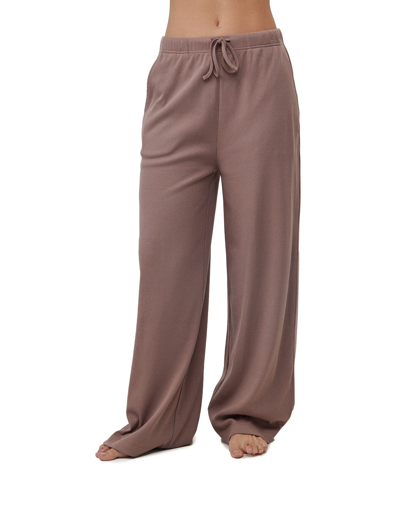 Sandy Days Loungewear Wide Leg Bottoms -Coffee