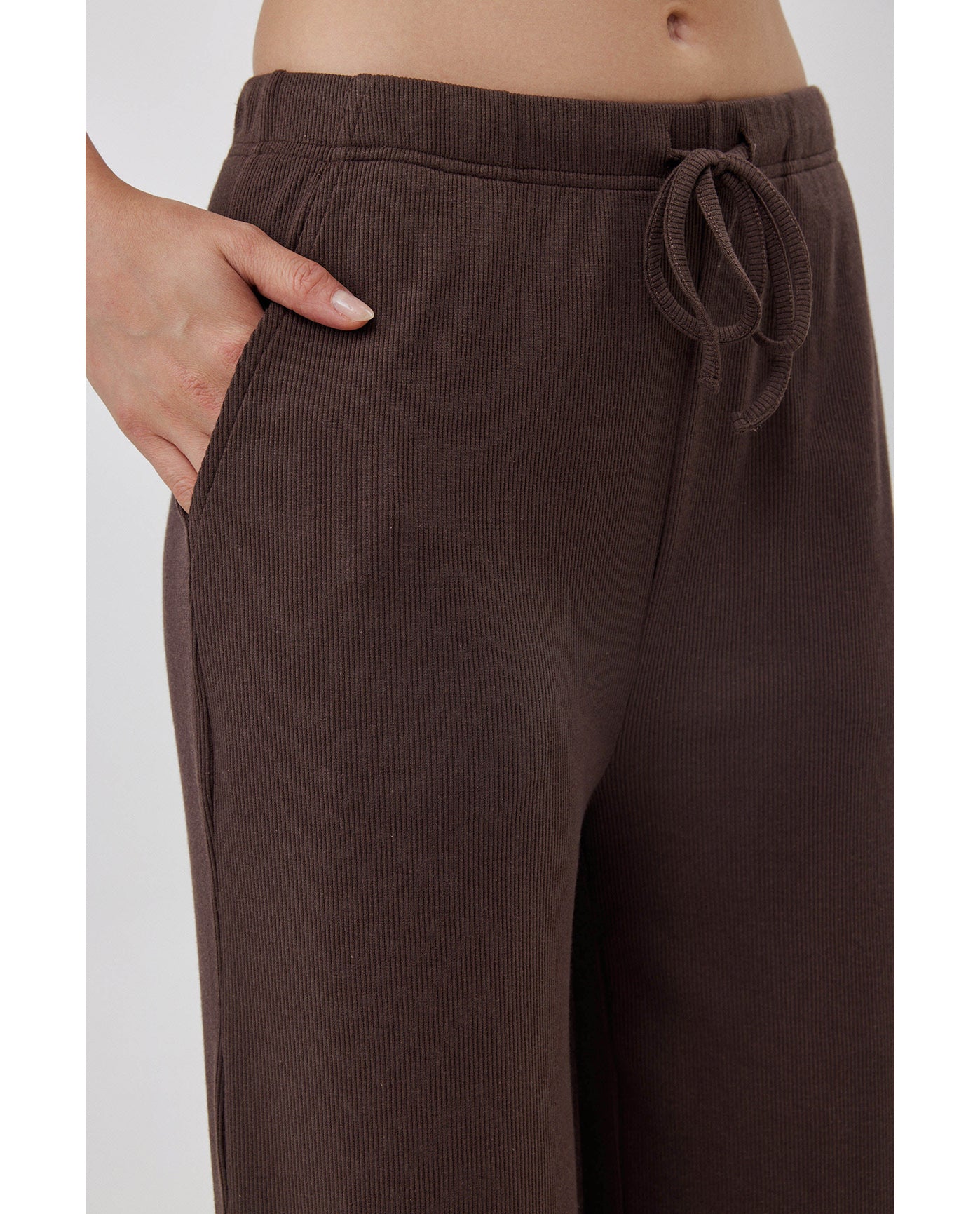 Sandy Days Loungewear Wide Leg Bottoms-Dark / bro