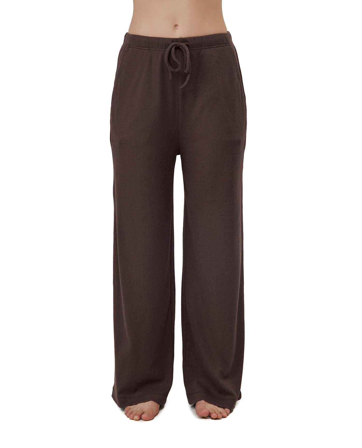 Sandy Days Loungewear Wide Leg Bottoms-Dark / bro