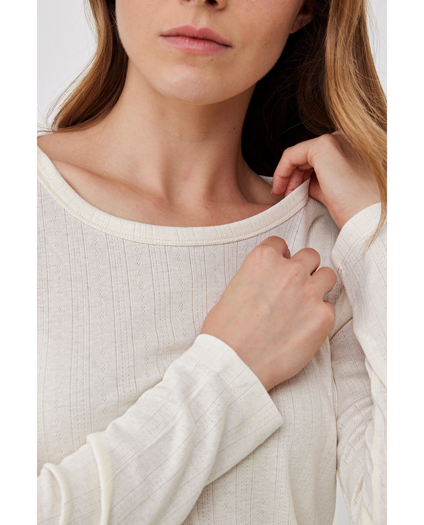 Daydream Pointelle Loungewear Top Cream