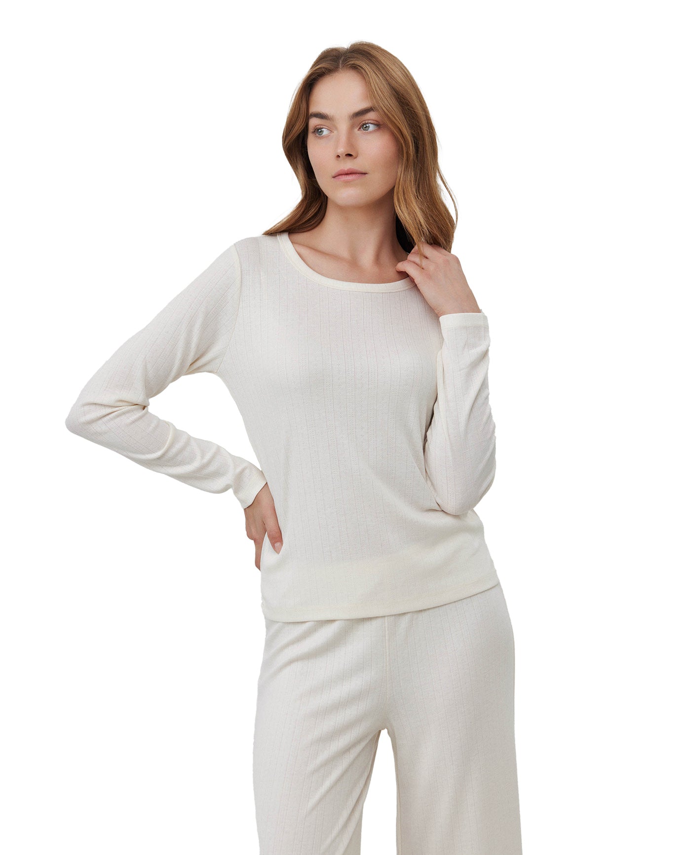Daydream Pointelle Loungewear Top Cream