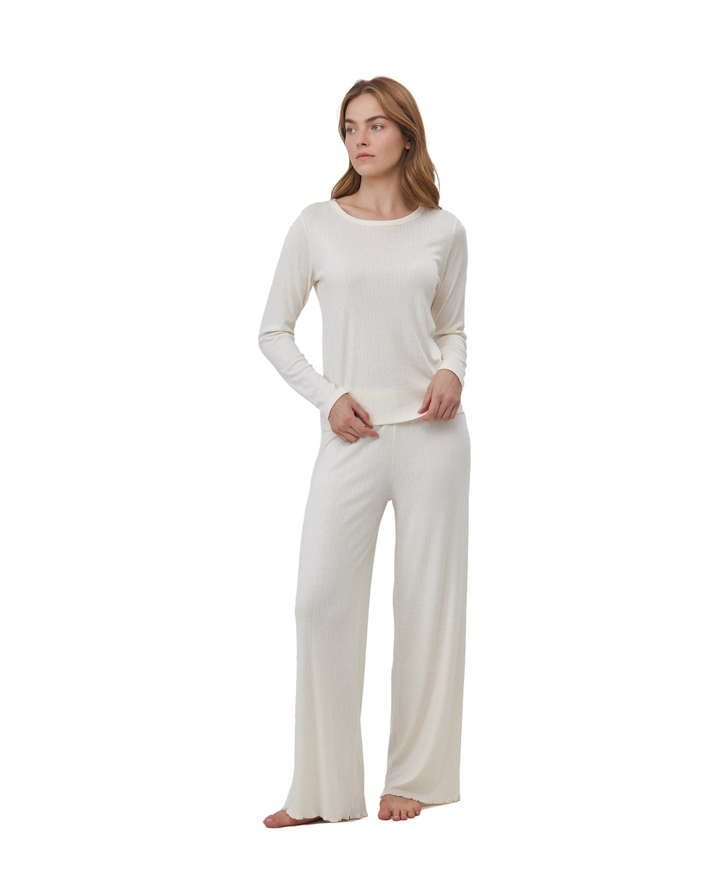 Daydream Pointelle Loungewear Top Cream