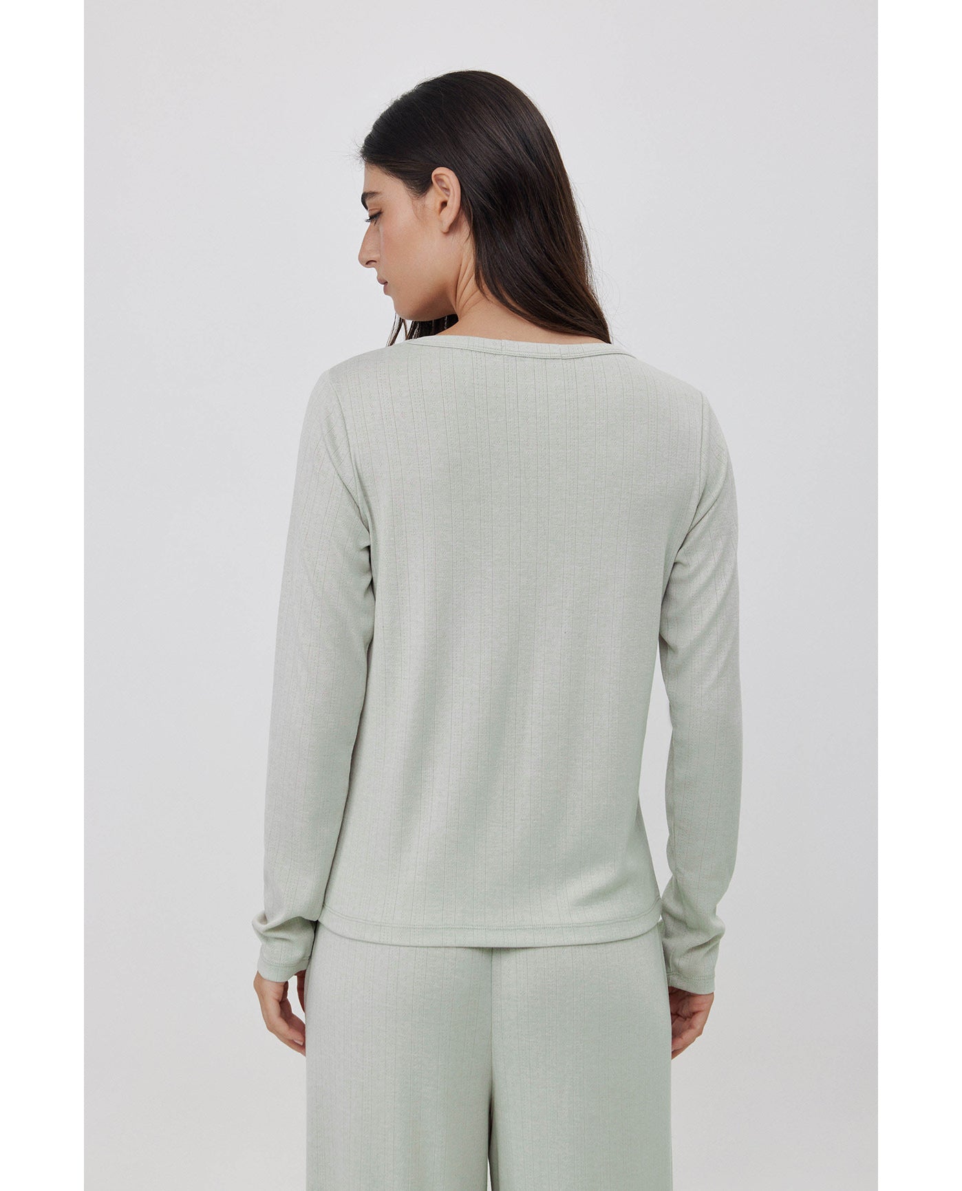 Daydream Pointelle Loungewear Top -Lt green
