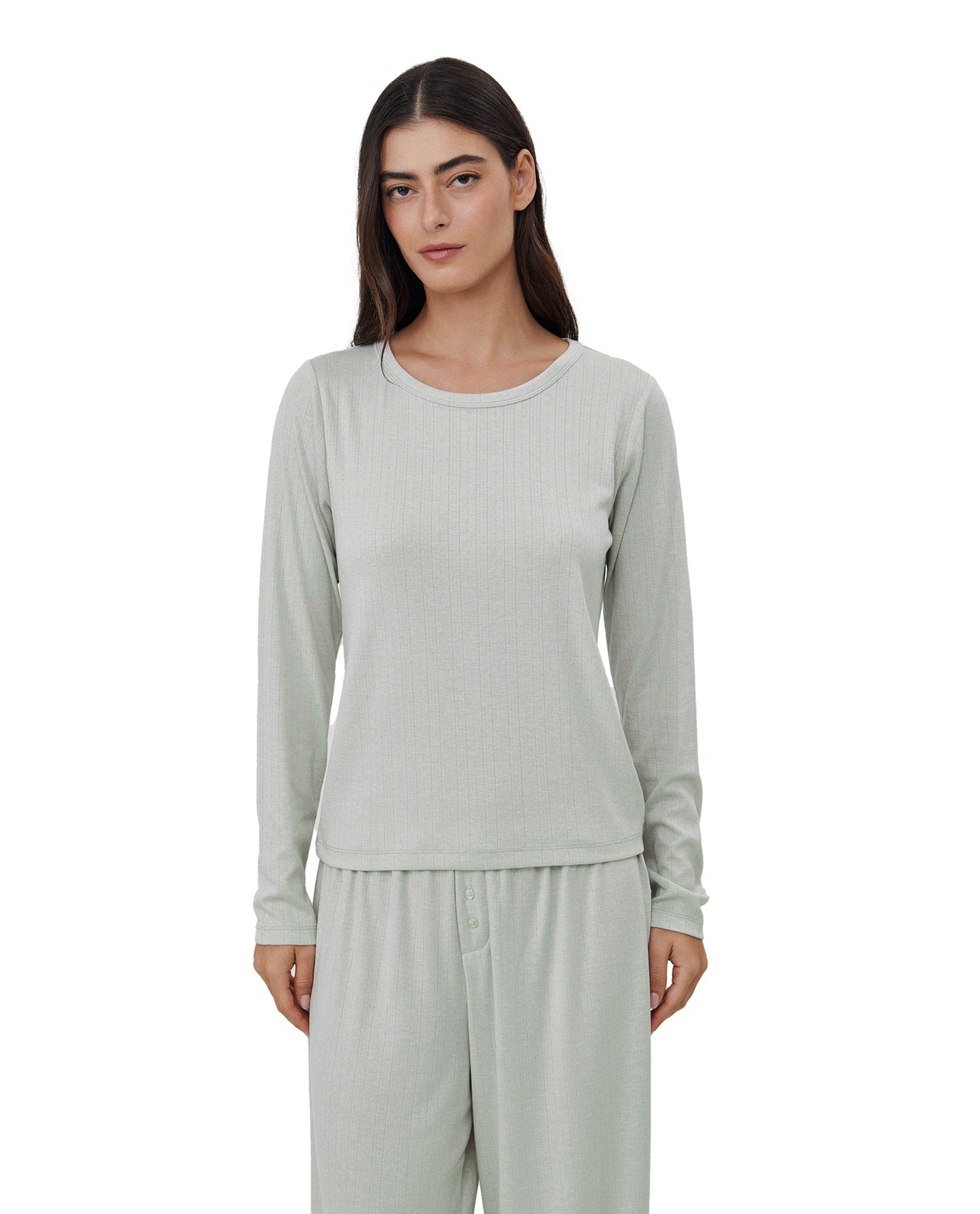 Daydream Pointelle Loungewear Top -Lt green
